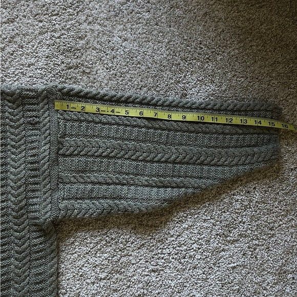 Vintage Thomas Keeling Chunky Knit Wool Fisherman Sweater Green Women’s Size S/M - Picture 9 of 10